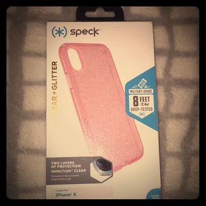 (*)Speck NWT iPhone X Pink Glitter Case